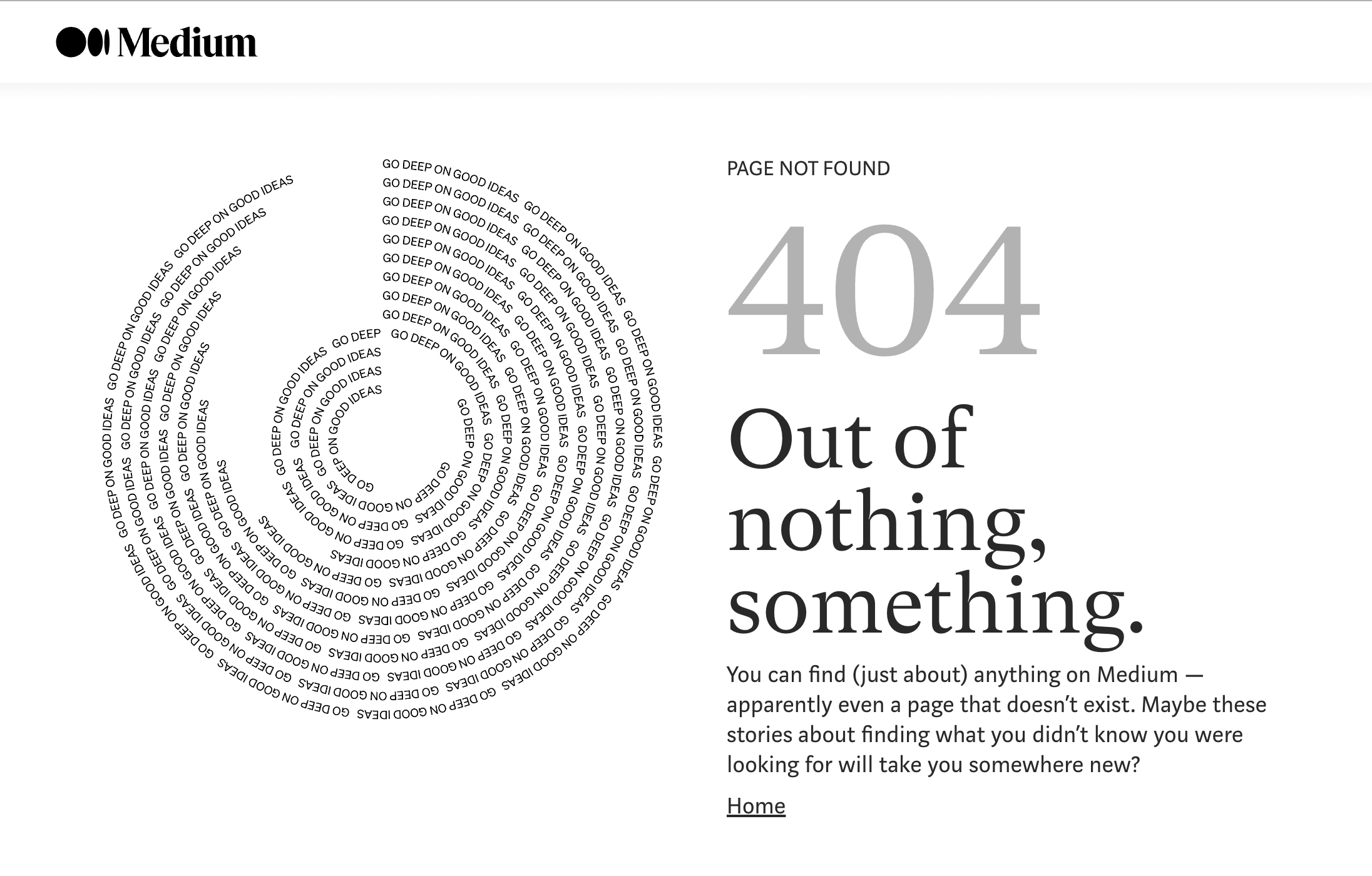 Medium 404 page